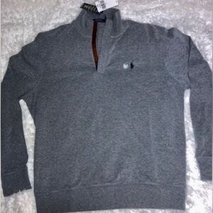 Ralph Lauren Polo 1/4 Zip Mens shirt Heather Gray Sz Large